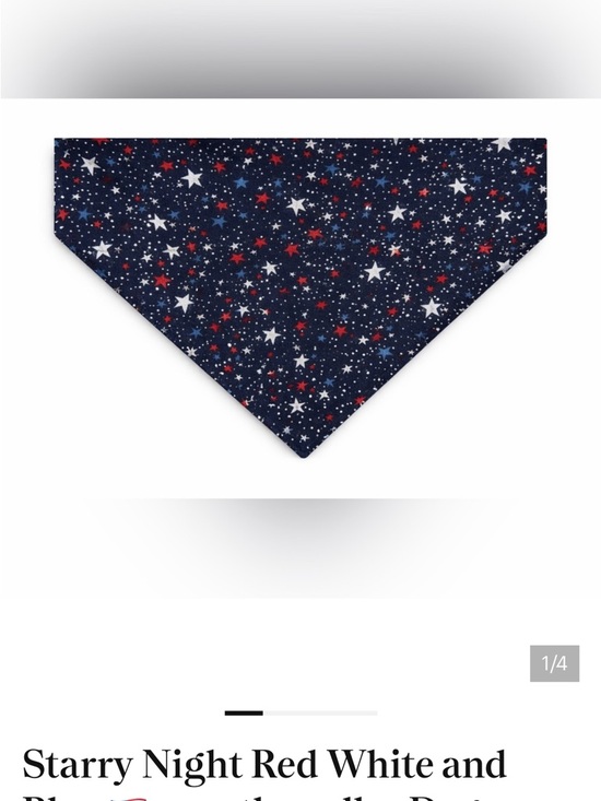 Other - Starry Night Red White and Blue 🇺🇸 over the collar Dog Bandana